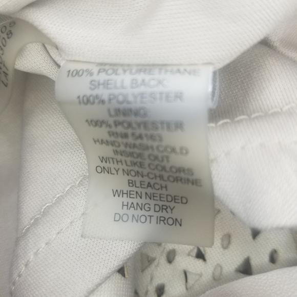 Calvin Klein Faux Leather Eyelet Pencil Skirt Size 8 Cream Beige Work Office - Picture 7 of 7